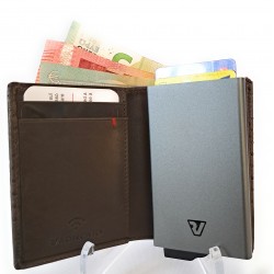 Porta Carte Di Credito uomo roncato A Libro Con Tasca Porta Banconote